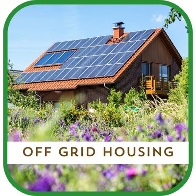 off grid house with solar panels